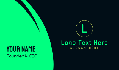 Green Neon Signage Business Card Image Preview