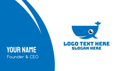 Blue Cute Whale Business Card Image Preview
