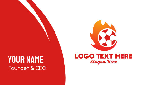 Flaming Soccer Football Ball Business Card Design Image Preview