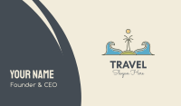 Surfing Island Wave Business Card Image Preview