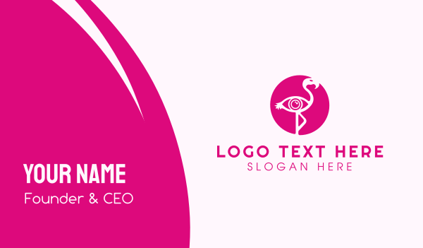 Pink Flamingo Eye Business Card Design Image Preview