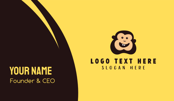 Cute Monkey Face Business Card Design Image Preview