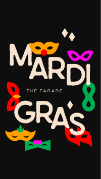 Mardi Gras Parade Mask Facebook story Image Preview