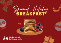 Holiday Breakfast Restaurant Postcard Design