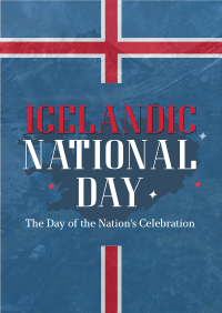 Sparkly Icelandic National Day Poster Image Preview