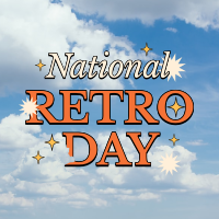 National Retro Day Clouds Instagram Post Design