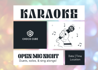 Karaoke Open Mic Postcard Image Preview