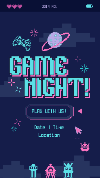 Pixelated Game Night TikTok video Image Preview