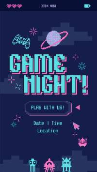 Pixelated Game Night TikTok Video Image Preview