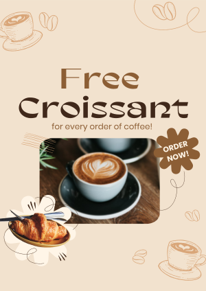 Croissant Coffee Promo Flyer Image Preview