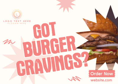 Burger Cravings Postcard Image Preview