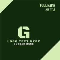 Military Green Letter G Business Card Design