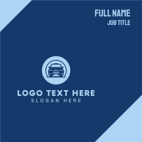 Blue Sedan Car Business Card Design