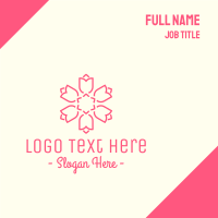 Beautiful Tulip Hexagon Business Card Design