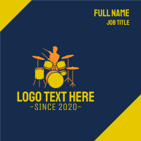 Drummer Boy Silhouette Business Card Design