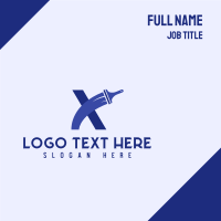 Paintbrush Letter X  Business Card Design