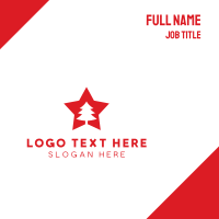 Red Tree Star Business Card Design