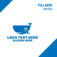 Blue Cute Whale Business Card Design