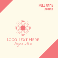 Pink Wellness Flower Business Card Design