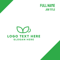 Green Leaf Cup Business Card Design