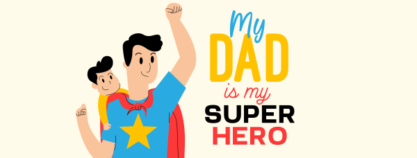Superhero Dad Facebook Cover Design Image Preview