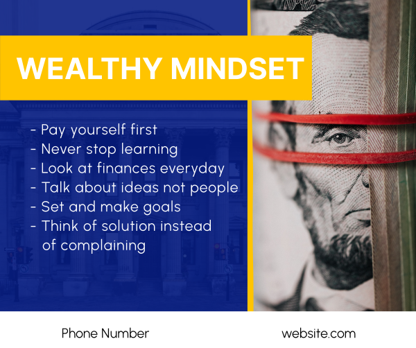 Wealthy Mindset Facebook Post Design Image Preview
