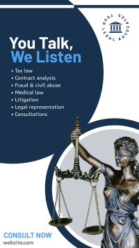 Lady Justice Consultation Facebook Story Design
