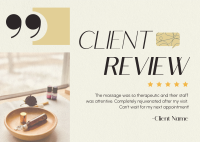 Spa Client Review Postcard Design