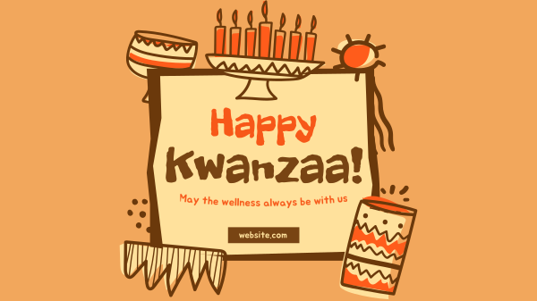 Kwanzaa Doodle Facebook Event Cover Design