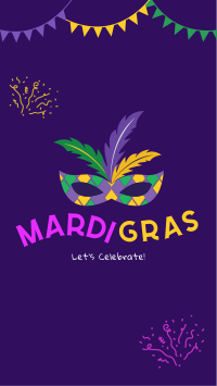 Mardi Gras Mask Facebook story Image Preview