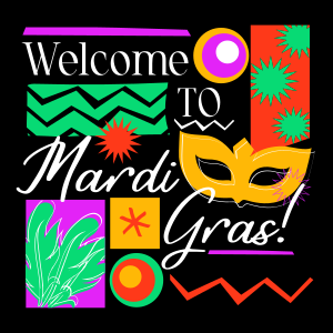 Mardi Gras Mask Welcome Instagram post Image Preview