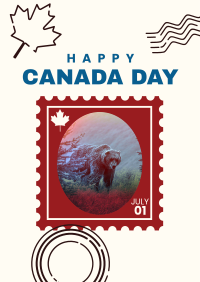 Canada Bear Stamp Poster Design