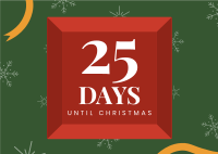 Christmas Box Countdown Postcard Design