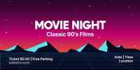 Retro Movie Night Twitter Post Design