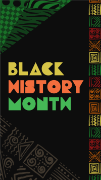 Patterned Black History TikTok Video Design