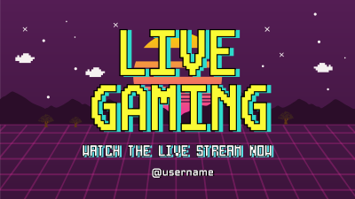 Retro Live Gaming Facebook event cover Image Preview