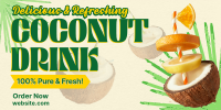 Refreshing Coconut Drink Twitter Post Design