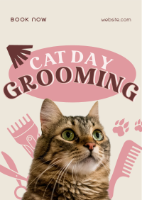 Cat Day Grooming Flyer Image Preview