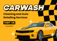 Carwash Cleaning Service Postcard Image Preview