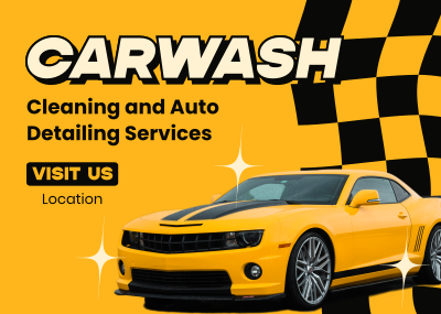 Carwash Cleaning Service Postcard Image Preview