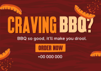 BBQ Restaurant Hot Dogs Postcard Design