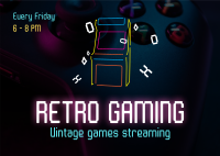 Retro Gaming Postcard Image Preview