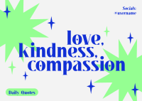 Love Kindness Compassion Postcard Design