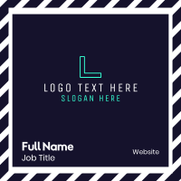 Neon Blue Letter Font Business Card Design