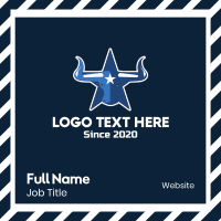 Blue Bull Star Business Card Design