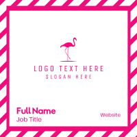 Pink Flamingo Silhouette Business Card Design