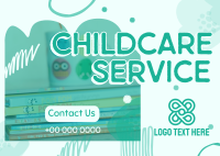 Abstract Shapes Childcare Service Postcard Image Preview