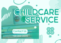 Abstract Shapes Childcare Service Postcard Image Preview