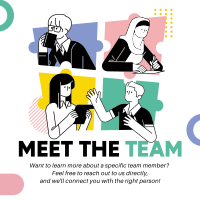 Modern Quirky Meet The Team Instagram Post Design
