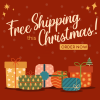 Modern Christmas Free Shipping Instagram post Image Preview